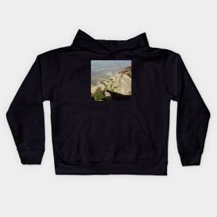 View from the Spanish mountain Spain sightseeing trip photography from city scape Barcelona Blanes Malgrat del Mar Santa Susuana Kids Hoodie